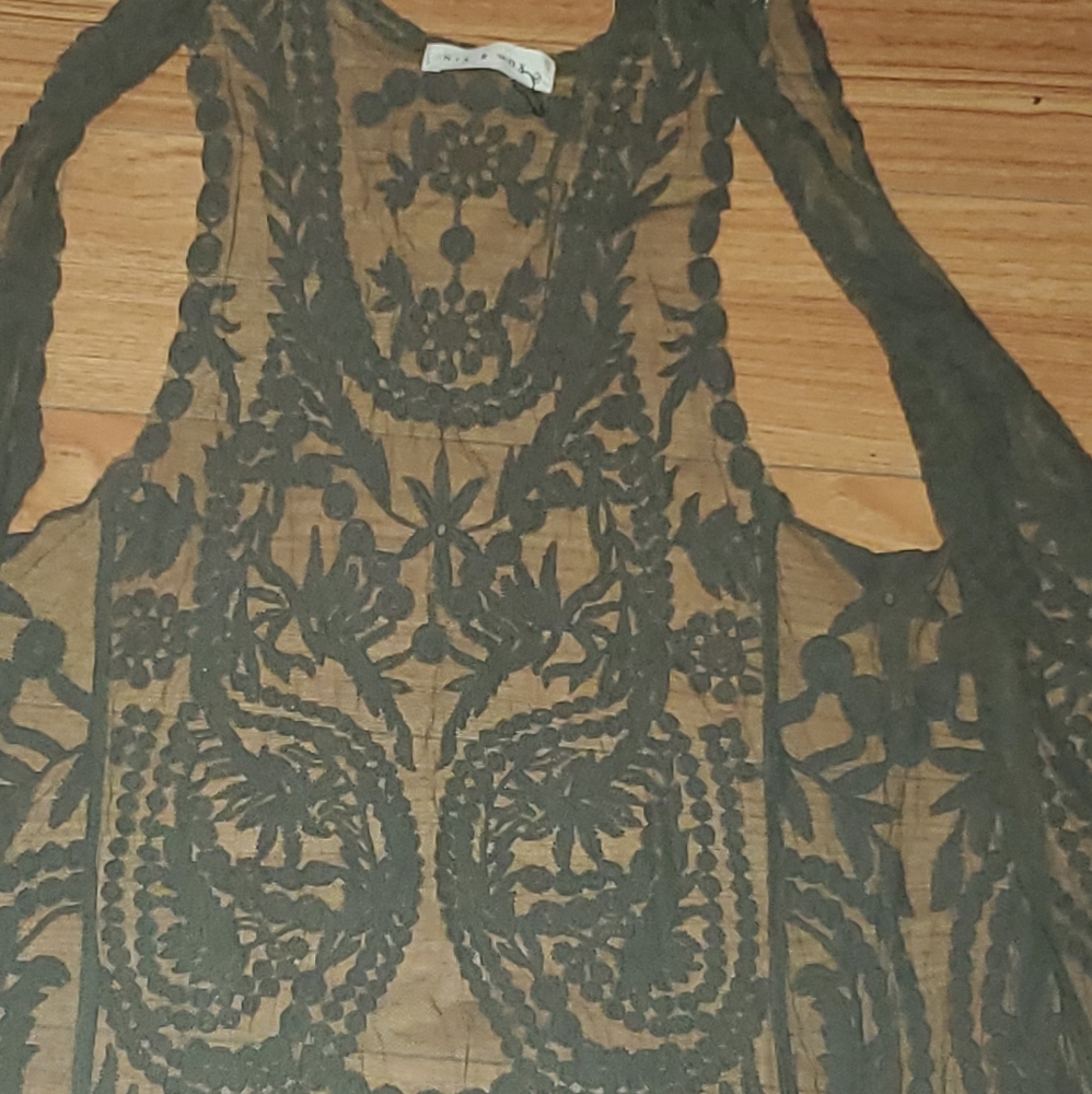 Lace cardigan vest